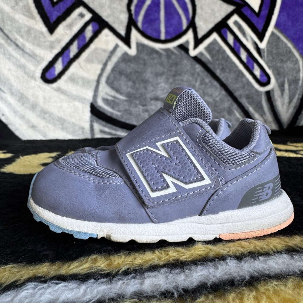 Size 6c - New Balance 574 Unisex Kids Sneaker Hook & Loop Lavender NW574MSD